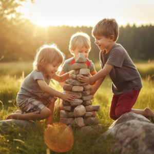 Children collaboratively playing